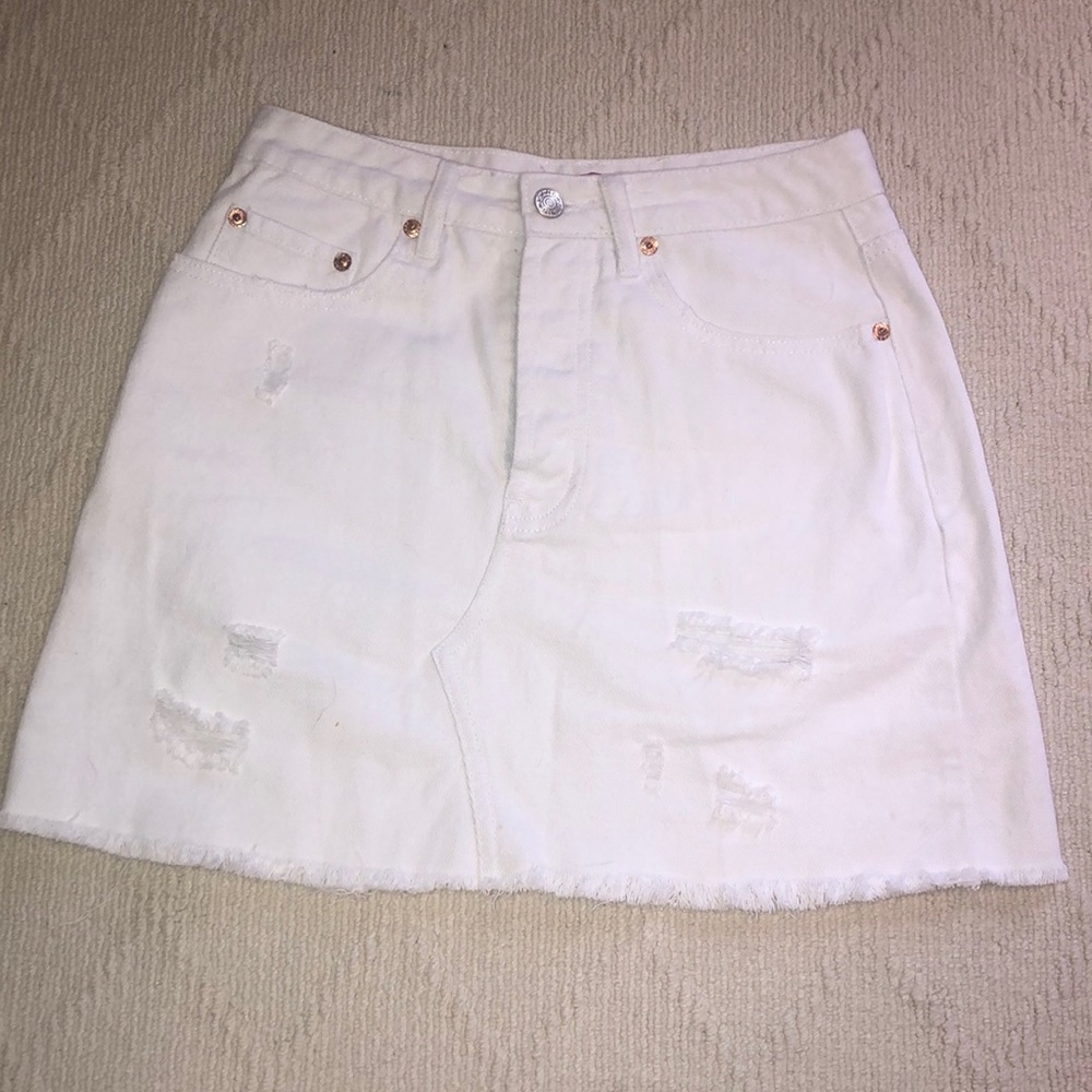 white jean skirt